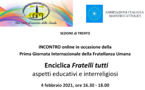 Scopri di più sull'articolo Incontro online organizzato da UCIIM e AIMC di Trento per il 4 febbraio 2021